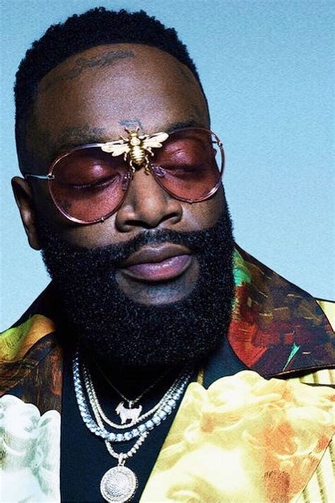 Nroda I’ll Be Rich Forever Bee Sunglasses worn by Rick Ross on .